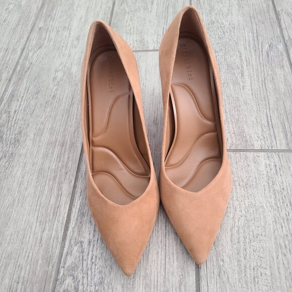Gianni Bini Garnett Nude Suede Pointed Toe Wedge Heels Size 7.5M - Picture 4 of 11